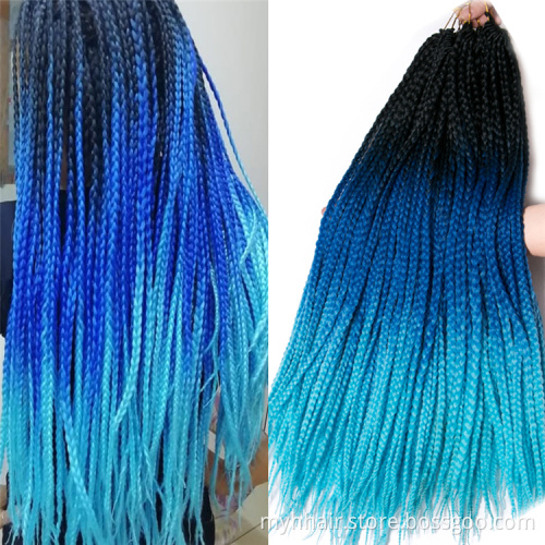 22 Roots/pack Ombre Synthetic Braiding Hair extension Heat Fiber Bulk pink,black Crochet braids 24 inch box braid